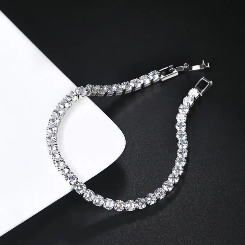 Pulsera de tenis de cristal de lujo, pulsera de Hip Hop para hombre, cadena de pareja de circonia Punk a la moda en la mano, joyería de calle 5