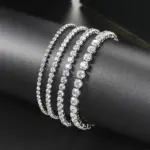 ZHOUYANG-pulsera de tenis para mujer, brazalete de lujo colorido opcional de 2,5mm, CZ, cristal, Color oro rosa, regalo, joyería de moda KC128 1