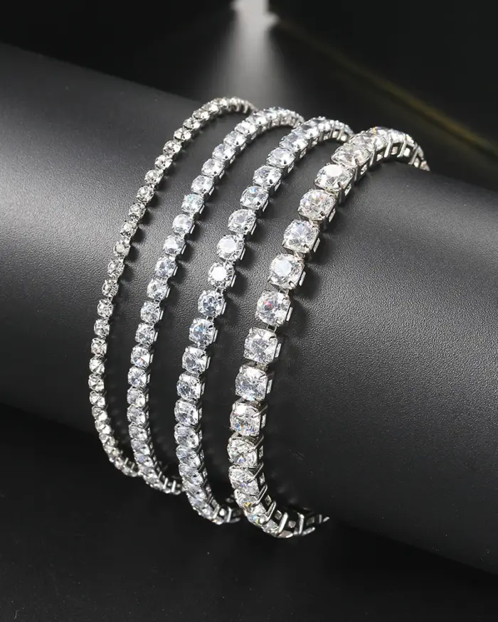 ZHOUYANG-pulsera de tenis para mujer, brazalete de lujo colorido opcional de 2,5mm, CZ, cristal, Color oro rosa, regalo, joyería de moda KC128 1