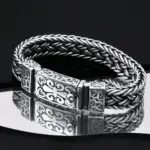 :: 🌿 Pulsera "Eternal Vine Totem" – Amuleto de Cadena Tejida Ancha 1