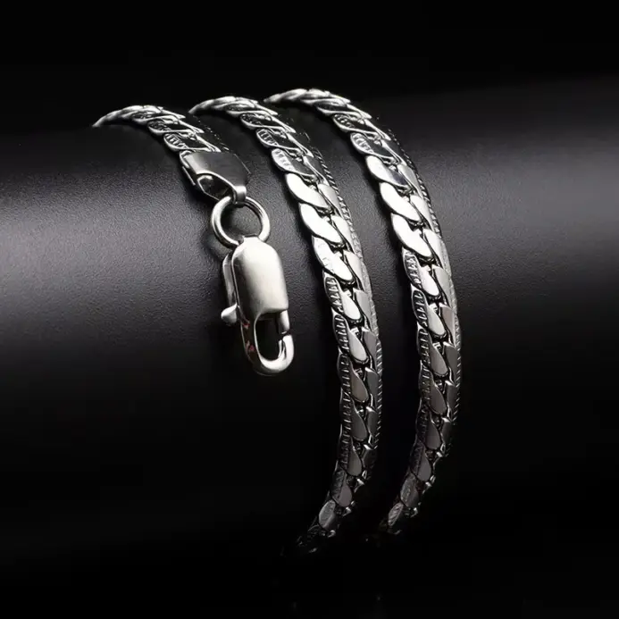 20-60cm 5mm Color plata diseño de marca de lujo collar noble cadena para mujer hombres joyería de compromiso de boda de moda 2