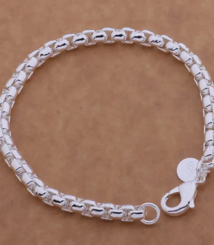 Pulsera de Plata de Ley 925, Cadena Clásica de Caja Redonda para Mujer, Joyería de Moda Sencilla para Compromiso y Boda, Regalos de Alta Calidad 1