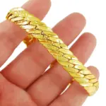 Pulsera de hombre agresiva de oro real de oro puro 24K 9999 de lujo 3