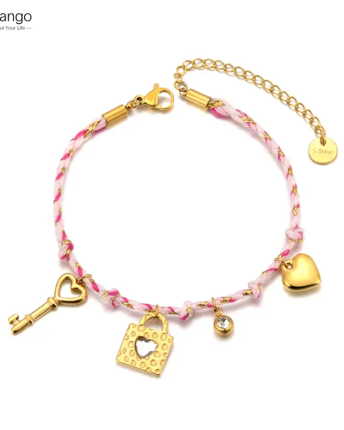 💖 Pulsera "Love Pink" – Acero 316L, Oro 18K PVD e Impermeable 2
