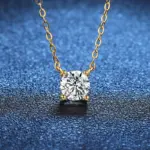 collar de moissanita para mujer, 1ct, 2ct, 3ct, 5ct, D VVS1, Plata de Ley 925 con colgante de diamante de laboratorio chapado en oro rosa amarillo 4