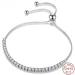 Pulsera de plata de ley 925 Vera elegante circón tenis pulsera de cristal de circón para mujer moda Simple compromiso boda Glam 2