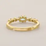 Anillo de plata de ley S925 para mujer: circón de arte brillante con incrustaciones, chapado en oro de 18 quilates, joyería de regalo elegante 2