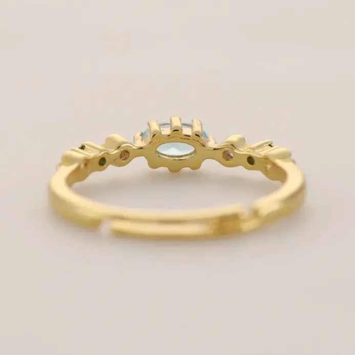 Anillo de plata de ley S925 para mujer: circón de arte brillante con incrustaciones, chapado en oro de 18 quilates, joyería de regalo elegante 2