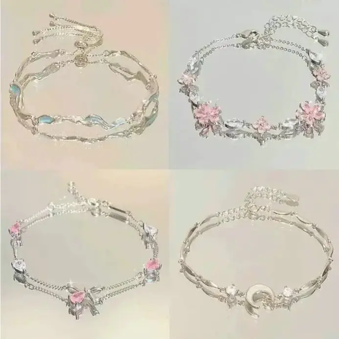 🌸 Pulsera "Sweet Cherry & Moon" – Estilo Y2K y Lujo Floral 1