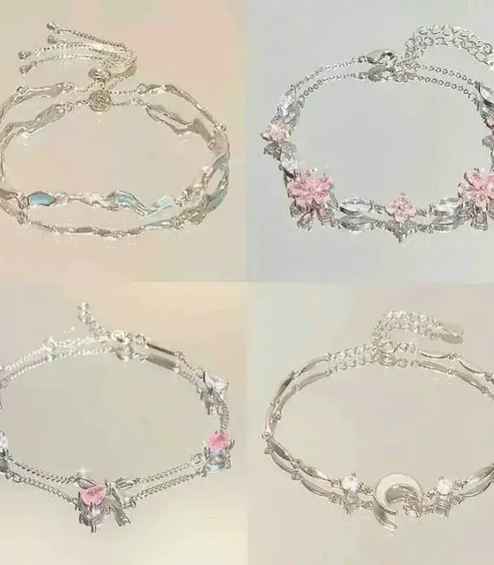 🌸 Pulsera "Sweet Cherry & Moon" – Estilo Y2K y Lujo Floral 1