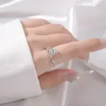 Anillos de circonita cúbica de color arcoíris de Plata de Ley 925 para mujer, accesorio de anillo de propuesta de compromiso encantador para boda 2