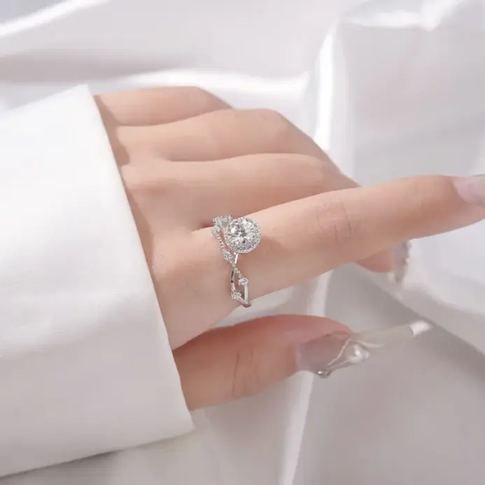 Anillos de circonita cúbica de color arcoíris de Plata de Ley 925 para mujer, accesorio de anillo de propuesta de compromiso encantador para boda 2