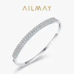 Ailmay-pulsera de plata de ley 925 con circonita cúbica para mujer y niña, brazalete clásico de lujo, joyería fina antialérgica 1