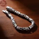 Hechos a mano nuevos de Plata de Ley 925 Retro para hombre, pulsera trenzada segura, pulseras de nicho de Hip Hop con maja de diamante, accesorios de joyería 3