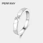 PERFANY, anillo de moissanita para mujeres y hombres, anillo de plata pura S925 para parejas, joyería Simple de moda para boda, regalo de cumpleaños 4