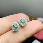 Pendientes de Esmeralda Natural para mujer, pendientes colombianos de plata 925, pendientes de piedras preciosas con certificado 1