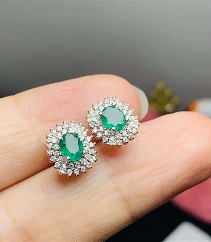 Pendientes de Esmeralda Natural para mujer, pendientes colombianos de plata 925, pendientes de piedras preciosas con certificado 1