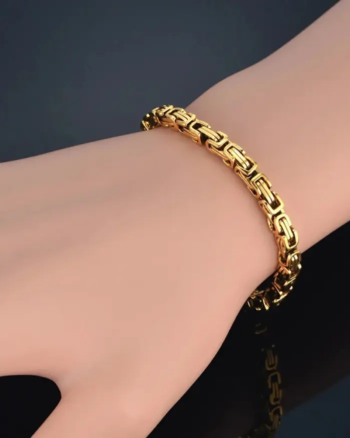 Lo más nuevo, pulsera de acero inoxidable 316L, pulsera al por mayor para hombres y mujeres, pulsera de eslabones de cadena de mano de Color dorado de 4mm, joyería de Hip Hop 2