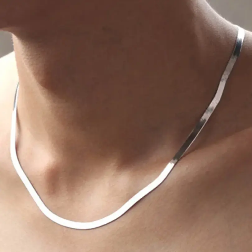 Collar de cadena de serpiente de Hip Hop para hombre, nueva moda, collar de Color plateado de acero inoxidable, accesorios de joyería, regalo de fiesta 5