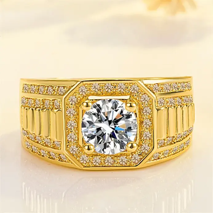 Anillo de oro puro 24K de alta gama con diseño de la Torre Eiffel, anillo de pareja ajustable para hombre y mujer, joyería de oro. 2