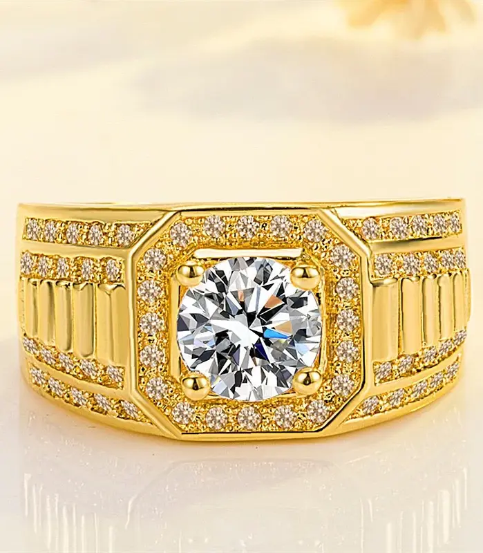 Anillo de oro puro 24K de alta gama con diseño de la Torre Eiffel, anillo de pareja ajustable para hombre y mujer, joyería de oro. 2