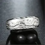 Anillo para hombre, anillo ajustable con dragón grabado de lujo, joyería de moda para hombre, anillo de dedo de oro amarillo/blanco de dos colores, regalo 2