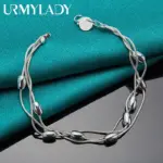 Pulsera de plata de ley 925, cadena, producto de diseño a la moda, joyería hermosa, pulsera de alta calidad con cuentas para mujer, boda 4