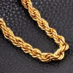 Collar de cadena de cuerda de 4mm de oro de 18K Noble, 45-60cm, venta al por mayor de plata 925 para mujer y hombre, joyería de regalo con abalorio de boda a la moda de 18-24 pulgadas 5