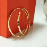 Pendientes de aro de plata de ley 925 para mujer, joyería chapada en oro de 18 quilates, deslumbrantes pendientes de aro para mujer, regalos de navidad 1