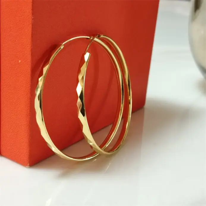 Pendientes de aro de plata de ley 925 para mujer, joyería chapada en oro de 18 quilates, deslumbrantes pendientes de aro para mujer, regalos de navidad 1