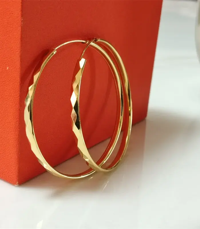 Pendientes de aro de plata de ley 925 para mujer, joyería chapada en oro de 18 quilates, deslumbrantes pendientes de aro para mujer, regalos de navidad 1