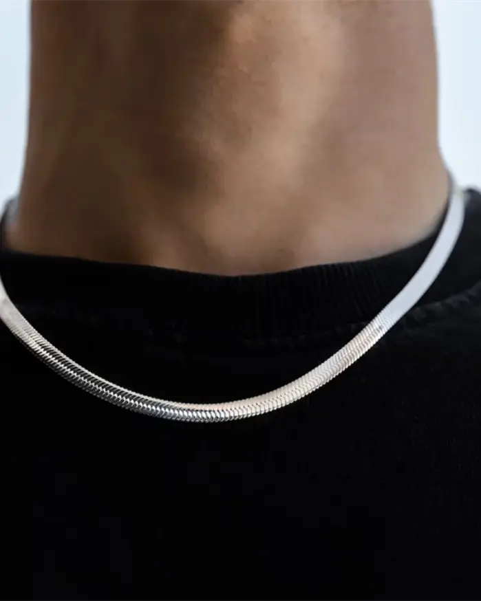 Collar de cadena de serpiente de Hip Hop para hombre, nueva moda, collar de Color plateado de acero inoxidable, accesorios de joyería, regalo de fiesta 1