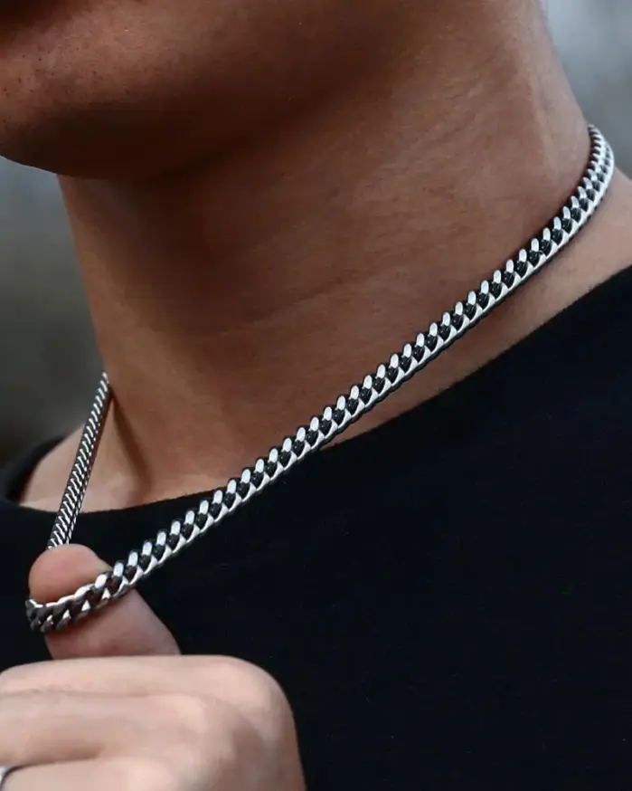 Collar de cadenas de acero inoxidable con eslabones cubanos de hip hop para hombre, gargantilla básica Simple de rapero, accesorios de joyería de moda, ancho 5/7/9MM 2