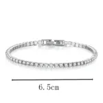 Pulsera de tenis clásica de circonia cúbica, 2 uds., Simple y elegante, totalmente con incrustaciones de diamantes de agua con microincrustaciones, 3mm 2