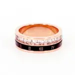 Anillo giratorio de cristal con números romanos negros y círculo, anillo de compromiso nupcial para boda, regalo de Navidad, joyería para mujer, venta al por mayor 3