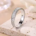 2025 eternidad Moissanite Band 2,0 Mm pareja anillo de boda chapado en oro blanco de 18 quilates joyería de plata de ley 925 auténtica anillo de mujer de lujo 4