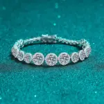 NeeTim-pulsera de tenis de moissanita de Color D, Plata de Ley 925 con pulseras brillantes chapadas en oro blanco, Chian para mujer, venta al por mayor 4