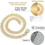 Cadena de eslabones cubanos de circón de 15mm, helado en piedras de diamante simuladas, collar ostentoso de Miami CZ, regalo para ella/lui 6