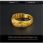 Anillo para hombre, anillo ajustable con dragón grabado de lujo, joyería de moda para hombre, anillo de dedo de oro amarillo/blanco de dos colores, regalo 5