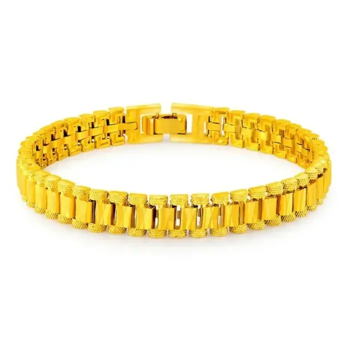 Pulsera de oro real de 24K para mujer, cadena de cuentas de transferencia ajustable 3D, regalo de joyería de 18K, 9999 1