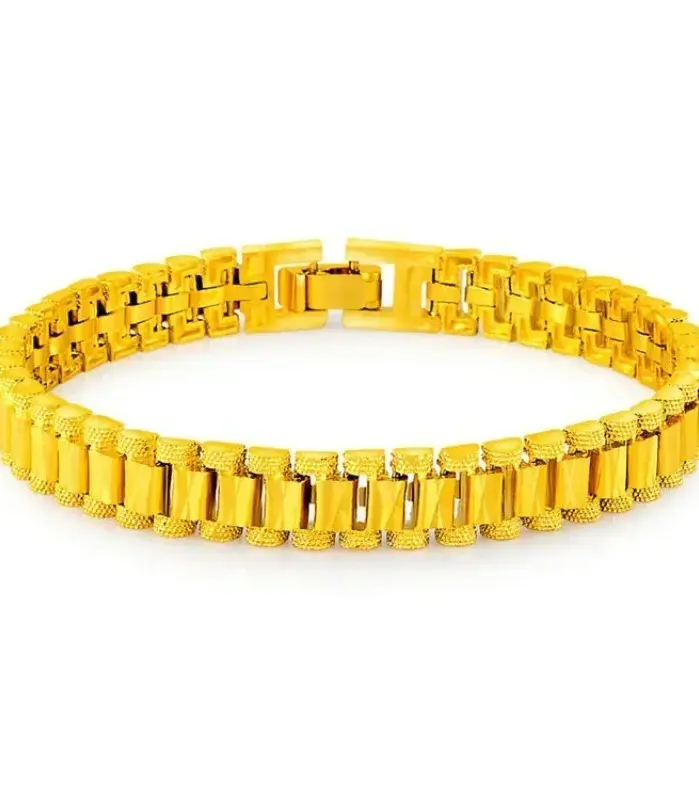 Pulsera de oro real de 24K para mujer, cadena de cuentas de transferencia ajustable 3D, regalo de joyería de 18K, 9999 1