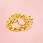 Collar de lujo con diseño de espiga de trigo en oro puro 24K 9999 para hombre y mujer 4