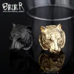 Beier, nueva tienda, anillo de acero inoxidable 316L, anillo de cabeza de tigre dominante de alta calidad, Animal para hombre, joyería de motorista LLBR8-161R 5