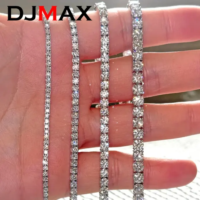 pulsera de tenis de moissanita de 3-6,5mm para mujer, cadena de tenis de moissanita Original de Plata de Ley 925 para hombre, nuevo 2025 1