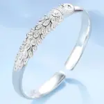 Nueva pulsera elegante de Plata de Ley 925 con apertura de pavo real, brazaletes para mujer, accesorios de moda para fiesta y boda, regalo de joyería 2