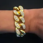 Pulsera de collar de cadena cubana Miami para hombre con diamantes completos de 20mm de oro puro 9999 de lujo 24K 3