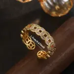 Anillo con diseño de moneda para mujer: un anillo de lujo ligero, de alta gama y elegante, con circonitas incrustadas y un diseño abrible. 6