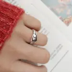 Cinturón de plata de ley 925 ​ Anillos ajustables joyería de compromiso de boda para mujer accesorios 5