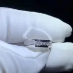 Anillo Buyee de Plata de Ley 925 para parejas, anillo de circón blanco, anillo de dedo para mujeres y hombres, joyería fina clásica de boda a la moda, círculo 5