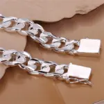 Nueva pulsera de plata de ley S925 fina de alta gama para hombre y mujer, joyería de moda, regalo para hombre, hermosa gema cuadrada de 10MM 2
